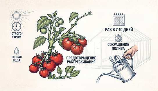 Режим полива томатов в августе